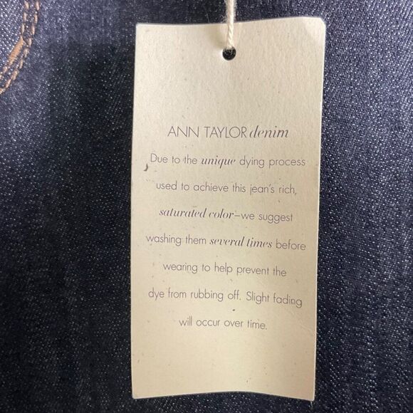 NWT Ann Taylor Modern Fit Bootleg Jeans Size 4 Dark Wash Cotton & Rayon - Picture 9 of 11